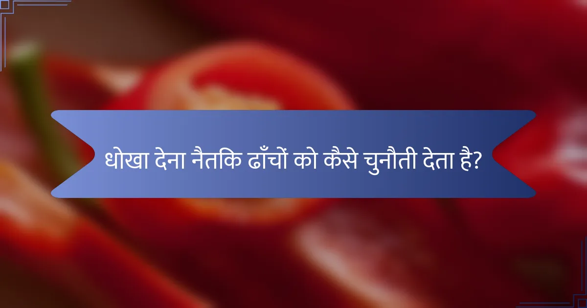 धोखा देना नैतिक ढाँचों को कैसे चुनौती देता है?