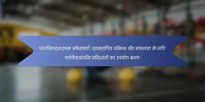 प्रतिस्पर्धात्मक अपेक्षाएँ: व्यक्तिगत विकास और सफलता के लिए मनोवैज्ञानिक सिद्धांतों का उपयोग करना