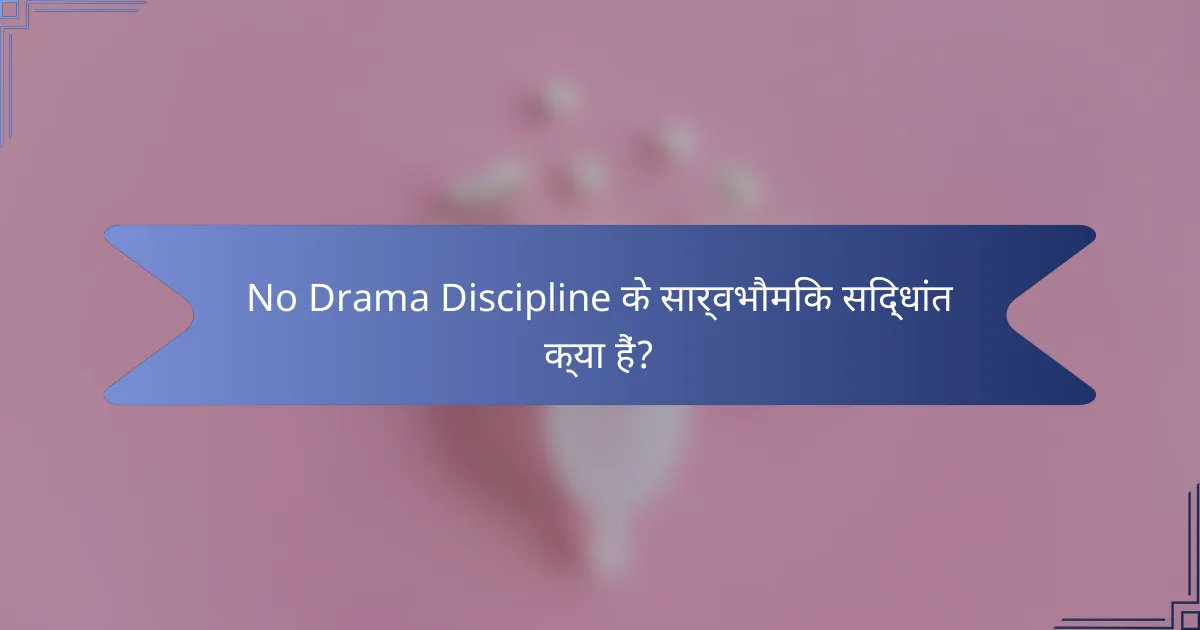 No Drama Discipline के सार्वभौमिक सिद्धांत क्या हैं?