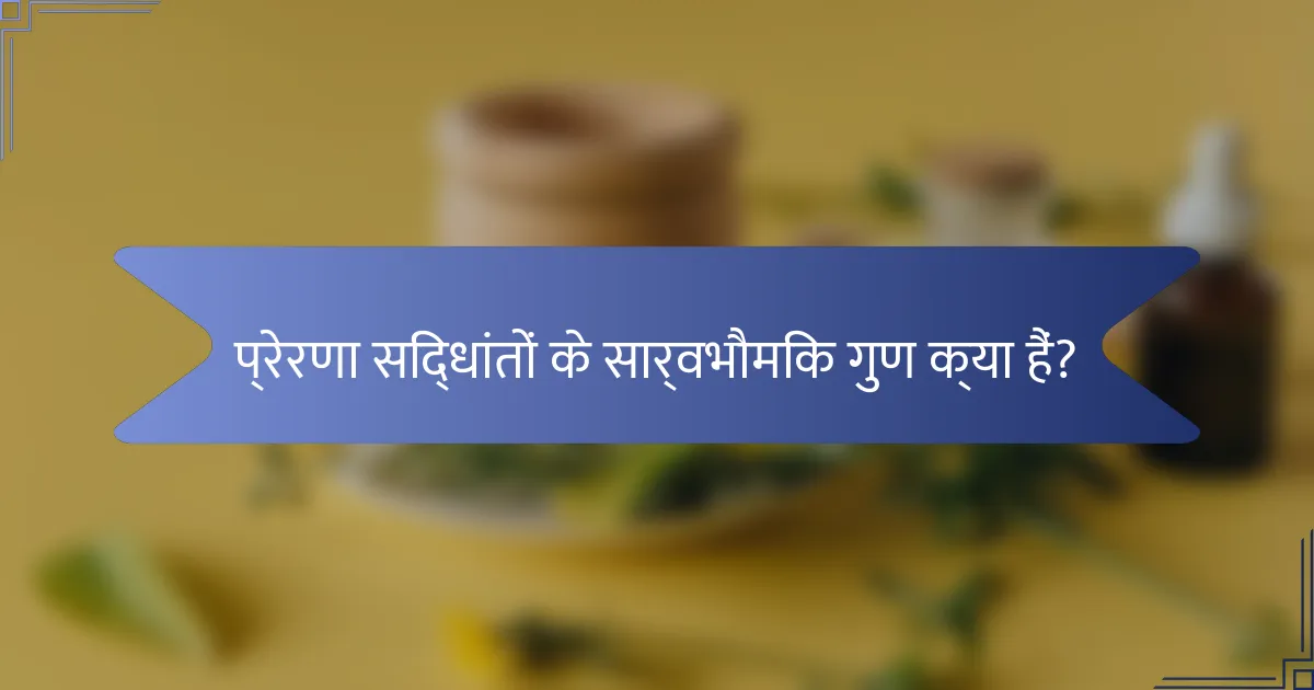 प्रेरणा सिद्धांतों के सार्वभौमिक गुण क्या हैं?