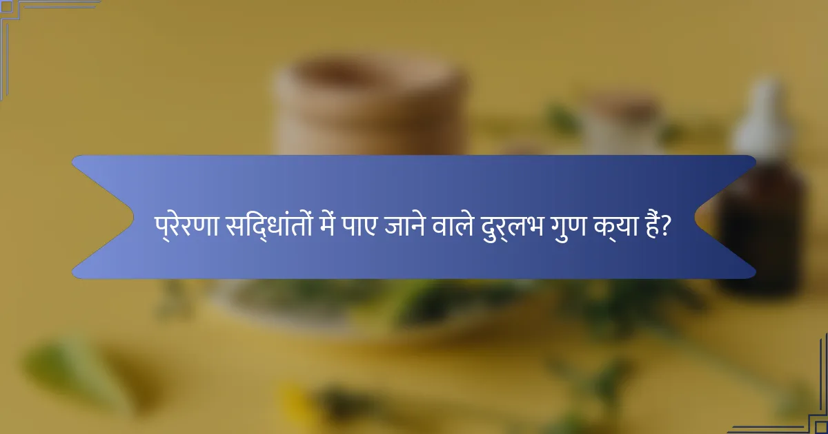 प्रेरणा सिद्धांतों में पाए जाने वाले दुर्लभ गुण क्या हैं?